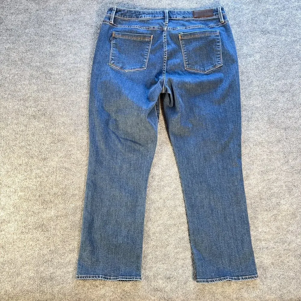 Parker Smith Straight Leg Jeans Womens 32 Blue Stretch Denim Mid Rise - Picture 2 of 9